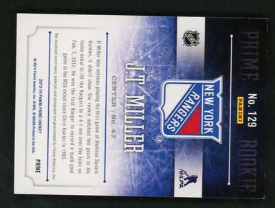 2012 Panini Prime 129 J.T. Miller Prime Rookies Rookie /199 New York Rangers Auto