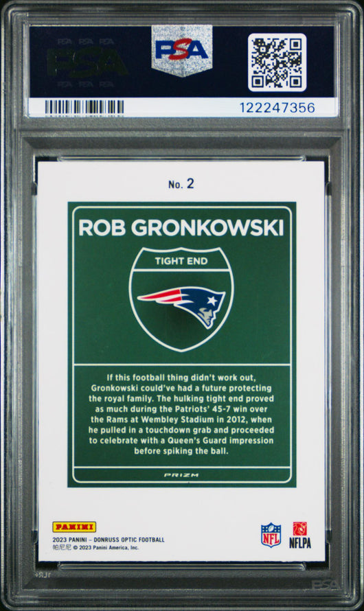2023 Donruss Optic International Downtown Rob Gronkowski #2 PSA 9