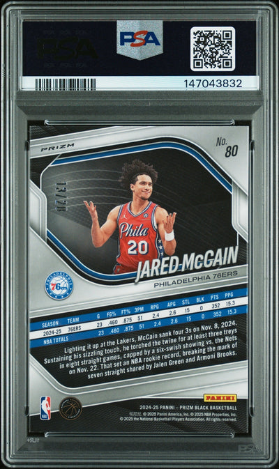 2024 Panini Prizm Black Cherry Blossom Jared Mccain #80 /20 PSA 10