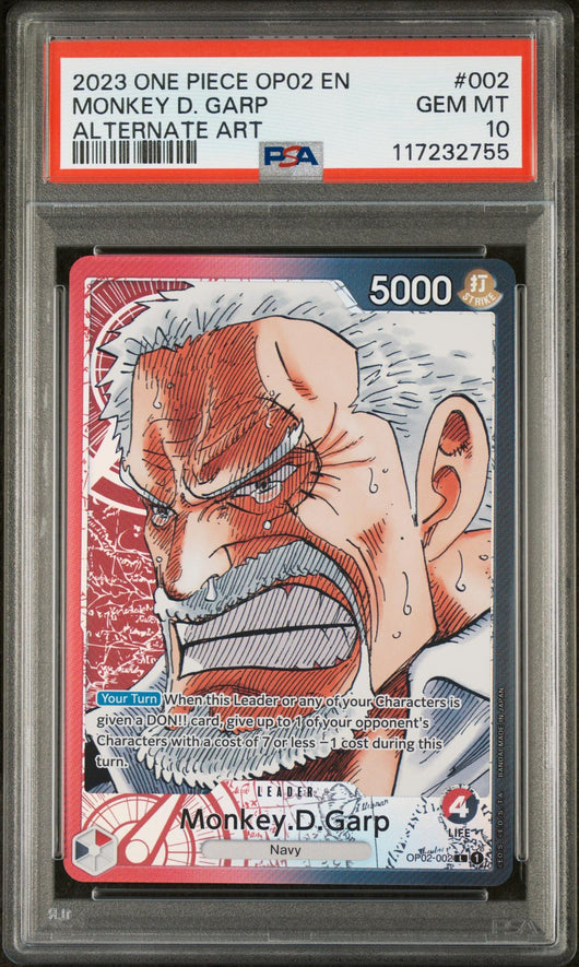 2023 One Piece Paramount War Alternate Art Monkey D. Garp #OP02002 PSA 10