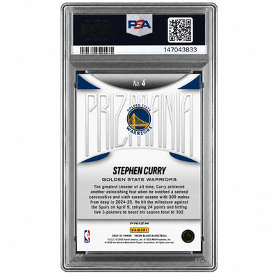 2024 Panini Prizm Black Prizmania Stephen Curry #4 PSA 8