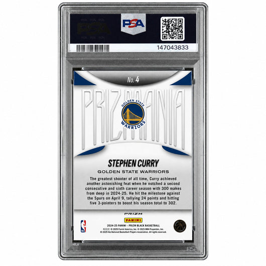 2024 Panini Prizm Black Prizmania Stephen Curry #4 PSA 8