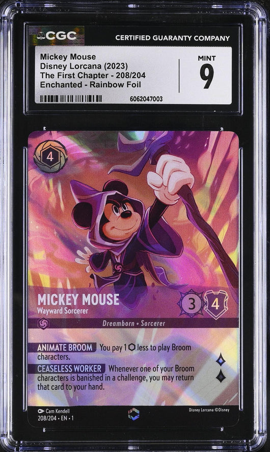 2023 Disney Lorcana #208/204 Mickey Mouse Enchanted CGC 9