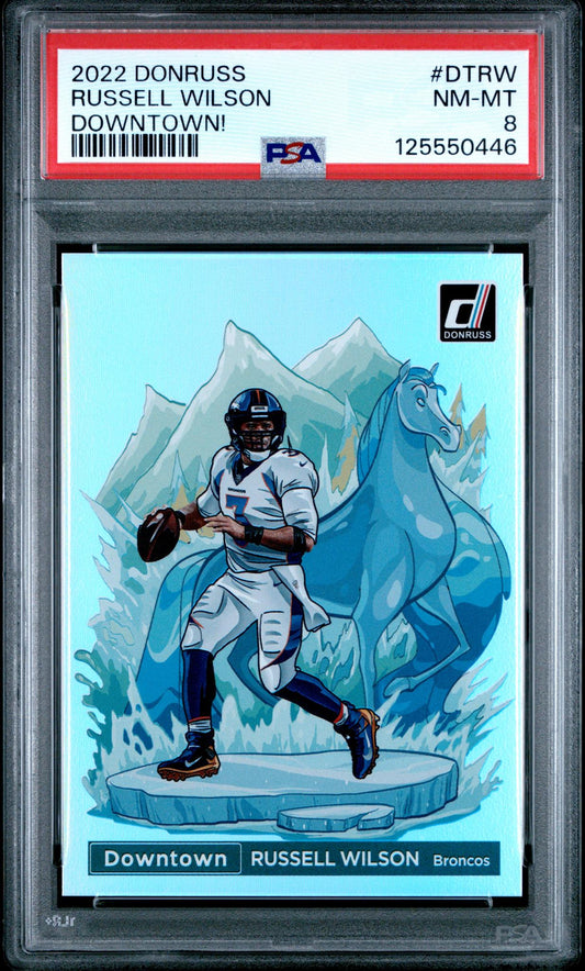 2022 Donruss Downtown Russell Wilson #DTRW PSA 8