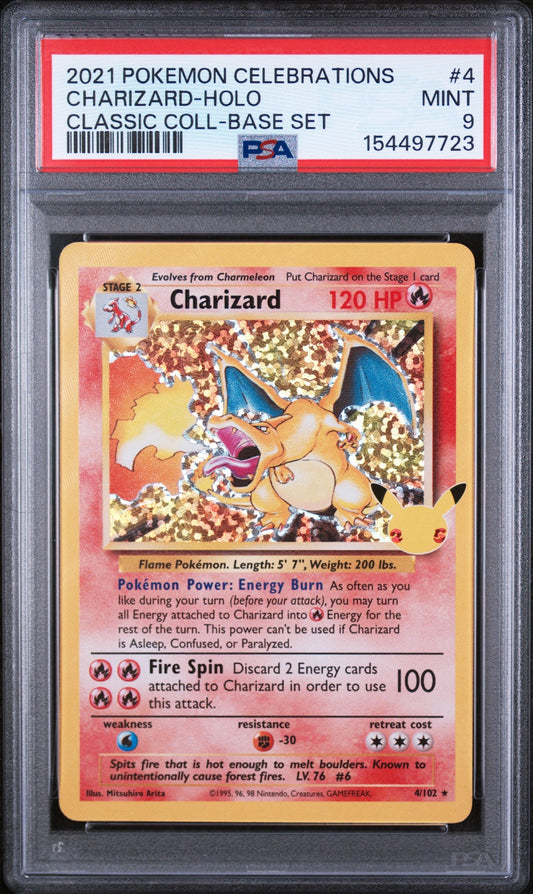 2021 Pokemon Sword and Shield Celebrations Classic Collection Base Set Holo Charizard #4 PSA 9