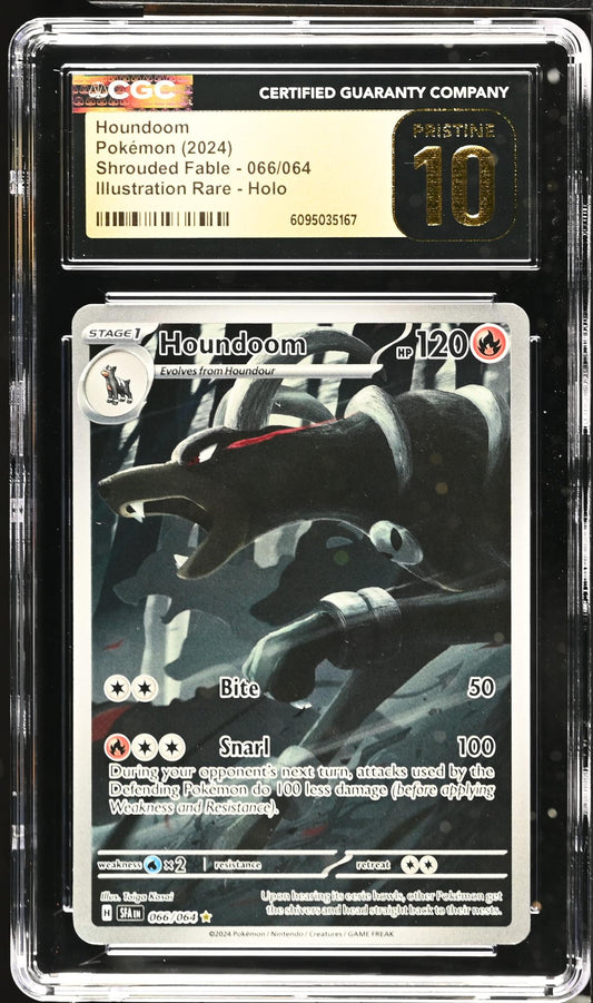 2024 Pokemon #066/064 Houndoom Shrouded Fable CGC 10