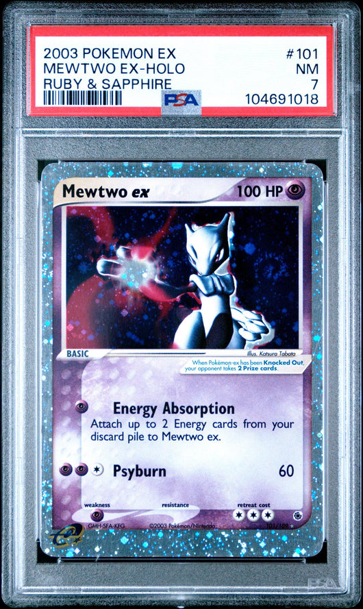 2003 Pokemon Ex Ruby and Sapphire Holo Mewtwo Ex #101 PSA 7