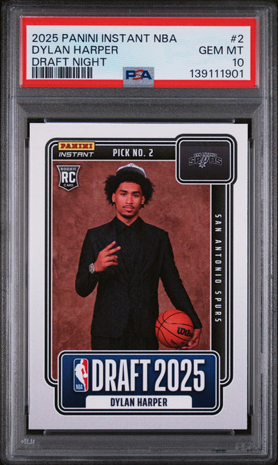 2025 Panini Instant Draft Night Dylan Harper #NBADN2 /5547 PSA 10