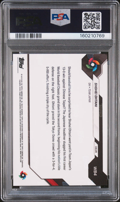 2026 Topps Now World Baseball Classic Orange Foil Shohei Ohtani #WB4 /25 PSA 10
