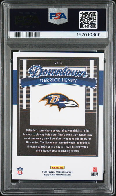 2025 Panini Donruss Downtown Derrick Henry #3 PSA 10