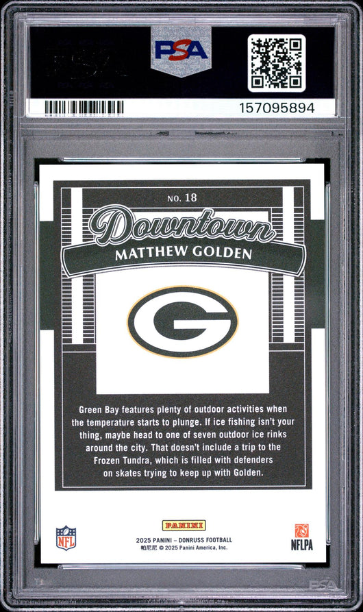 2025 Panini Donruss Downtown Matthew Golden #18 PSA 10