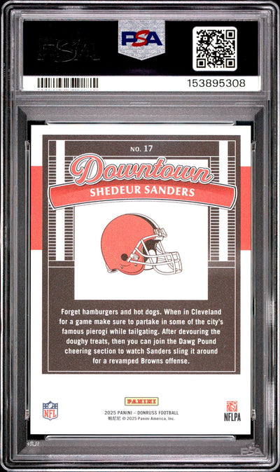 2025 Panini Donruss Downtown Shedeur Sanders #17 PSA 10