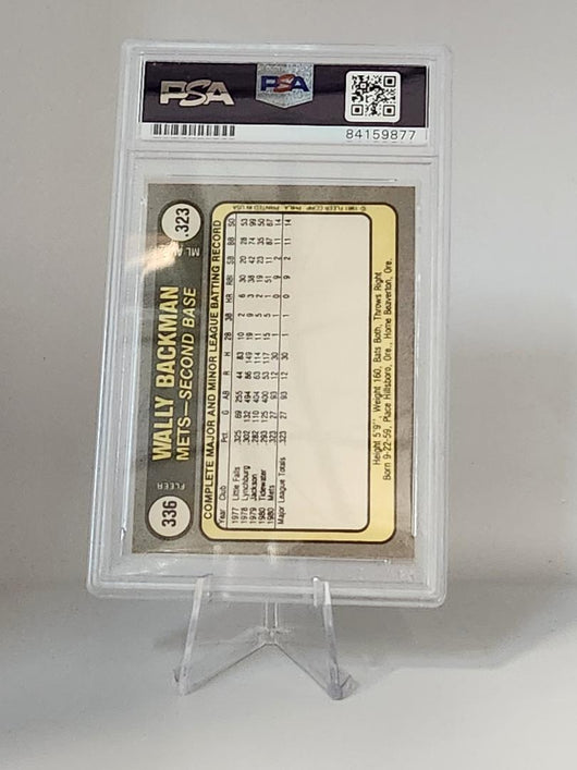 Wally Backman 1981 Fleer #336 Signed Rookie Card 1986 WS Champs PSA Authentic Auto