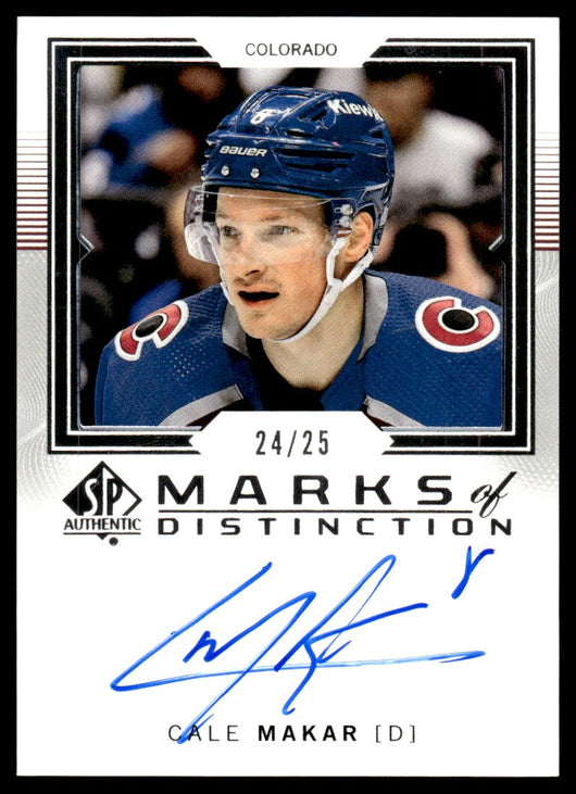 2024 Upper Deck SP Authentic MD-CM Cale Makar Marks of Distinction /25 Colorado Auto