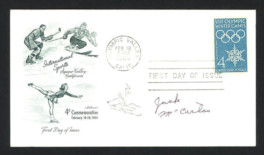 Jack McCartan Autographed First Day Cover 1960 Olympics Hockey Team USA SKU #159566