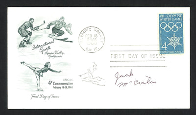 Jack McCartan Autographed First Day Cover 1960 Olympics Hockey Team USA SKU #159566
