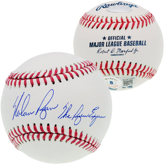 Nolan Ryan Autographed Official MLB Baseball Texas Rangers "The Ryan Express" Beckett BAS Stock #201278