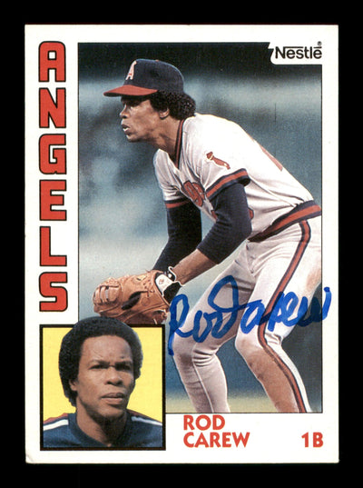 Rod Carew Autographed 1984 Topps Nestle Card #600 California Angels SKU #186668