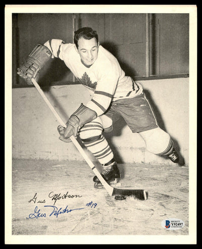 Gus Mortson Autographed 1945-54 Quaker Oats 8x10 Photo Toronto Maple Leafs Beckett BAS #Y92497