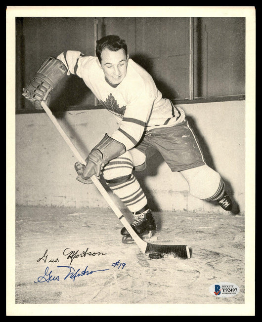 Gus Mortson Autographed 1945-54 Quaker Oats 8x10 Photo Toronto Maple Leafs Beckett BAS #Y92497