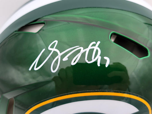 Davante Adams Autographed Green Bay Packers Flash Green Full Size Authentic Speed Helmet Beckett BAS QR Stock #201214