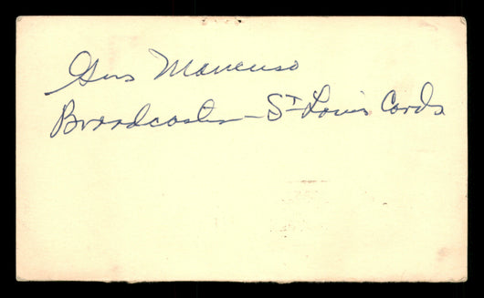 Gus Mancuso Autographed 3.25x5.5 Government Postcard St. Louis Cardinals SKU #201390