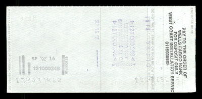 Willie McCovey Autographed 2.75x6 Check San Francisco Giants 1216 SKU #201475