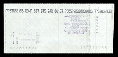 Willie McCovey Autographed 2.75x6 Check San Francisco Giants 1236 SKU #201479