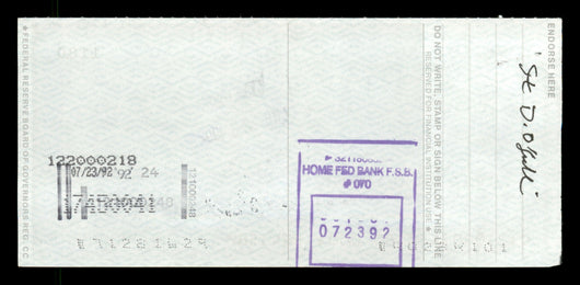 Willie McCovey Autographed 2.75x6 Check San Francisco Giants 1180 SKU #201504