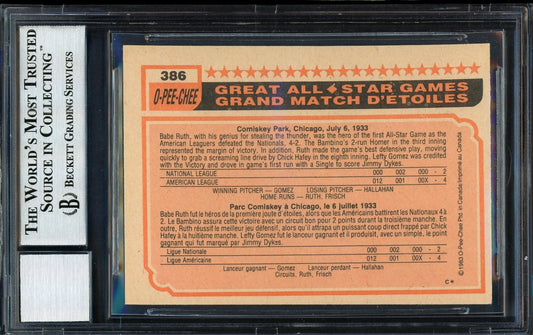 Rod Carew Autographed 1983 O-Pee-Chee Card #386 California Angels Auto Grade 10 Beckett BAS #12511309