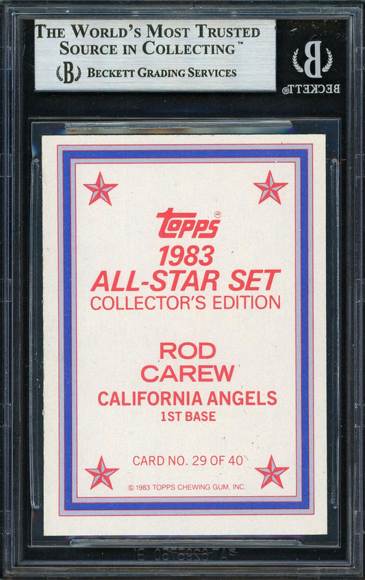 Rod Carew Autographed 1983 Topps All Star Set Card #29 California Angels Beckett BAS #12511919