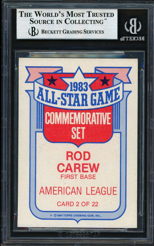 Rod Carew Autographed 1984 Topps All Star Set Card #2 California Angels Beckett BAS #12511930