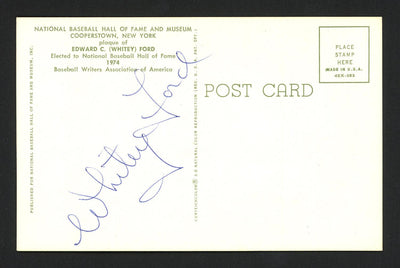 Whitey Ford Autographed HOF Plaque Postcard New York Yankees Lot of 5 Signed on Back SKU #161002