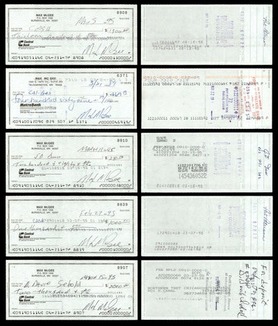 Max McGee Autographed 2.75x6 Check Green Bay Packers Lot of 20 SKU #174045