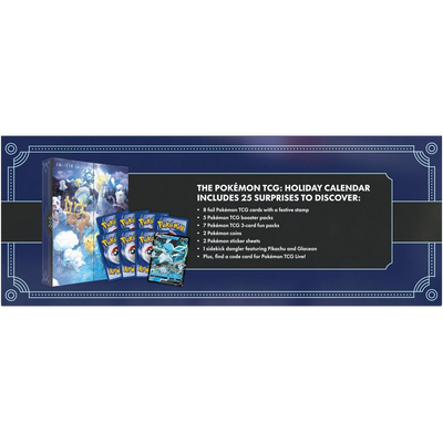 Pokemon Trading Card Game: Holiday Advent Calendar 2023 - 25 Days of Suprises - Includes Stamped Promo Cards, Packs & More!