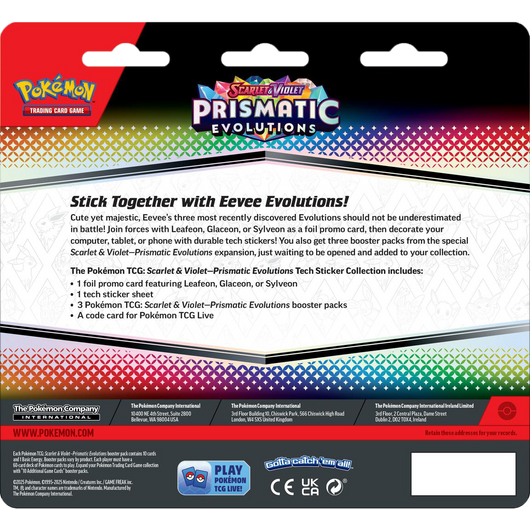 Pokémon TCG: Scarlet & Violet - Prismatic Evolutions - Tech Sticker Collection