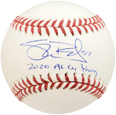 Shane Bieber Autographed Official MLB Baseball Cleveland Indians "2020 AL Cy Young" Beckett BAS Stock #185692