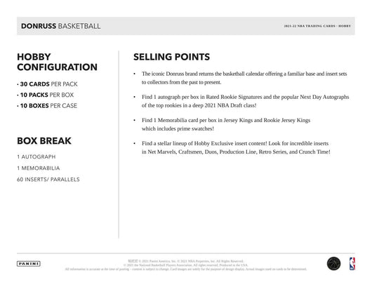 2021-22 Panini Donruss Basketball Hobby Box