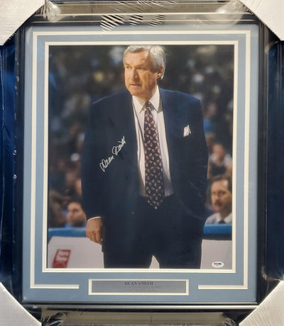 Dean Smith Autographed Framed 16x20 Photo UNC Tar Heels PSA/DNA #Z64171