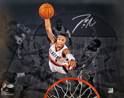 Damian Lillard Autographed Framed 16x20 Photo Portland Trail Blazers Beckett BAS Stock #197156