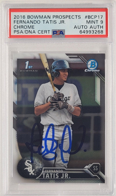 Fernando Tatis Jr. Autographed 2016 Bowman Prospects Rookie Card #BCP17 San Diego Padres PSA 9 PSA/DNA #64993268