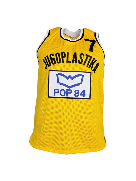 Toni Kukoc Signed Yellow Basketball Jersey (JSA)