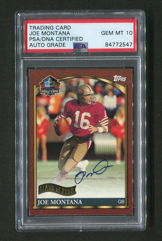 2000 Joe Montana PSA/DNA Certified Autograph Hall of Fame Signed Football Card