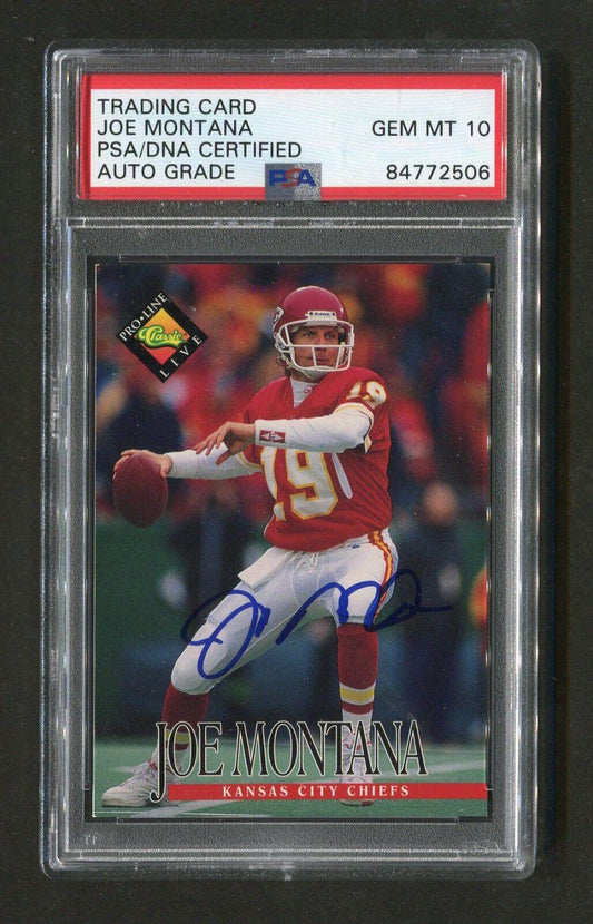 1994 Joe Montana PSA/DNA Certified Autograph Classic Live Signed Football Card