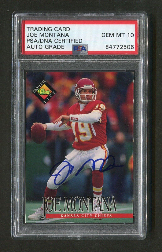 1994 Joe Montana PSA/DNA Certified Autograph Classic Live Signed Football Card