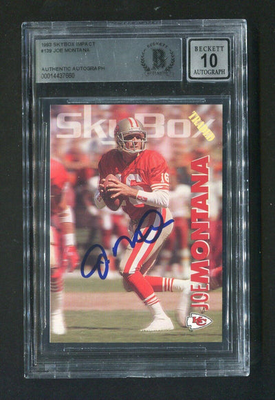 1993 Joe Montana BGS Authentic Autograph Skybox Signed Football Card