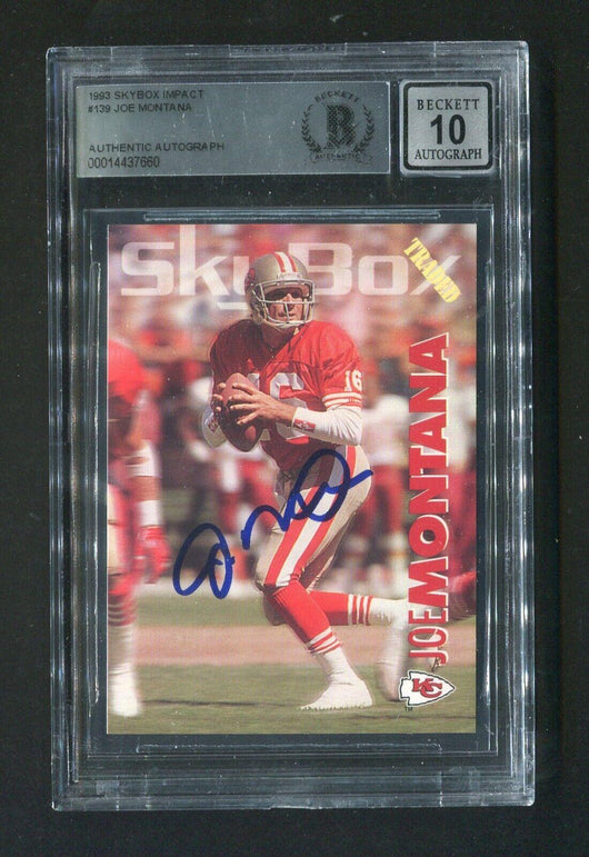 1993 Joe Montana BGS Authentic Autograph Skybox Signed Football Card