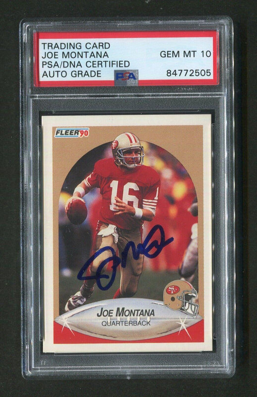 1990 Joe Montana PSA/DNA Authentic Autograph Fleer Signed Football Card