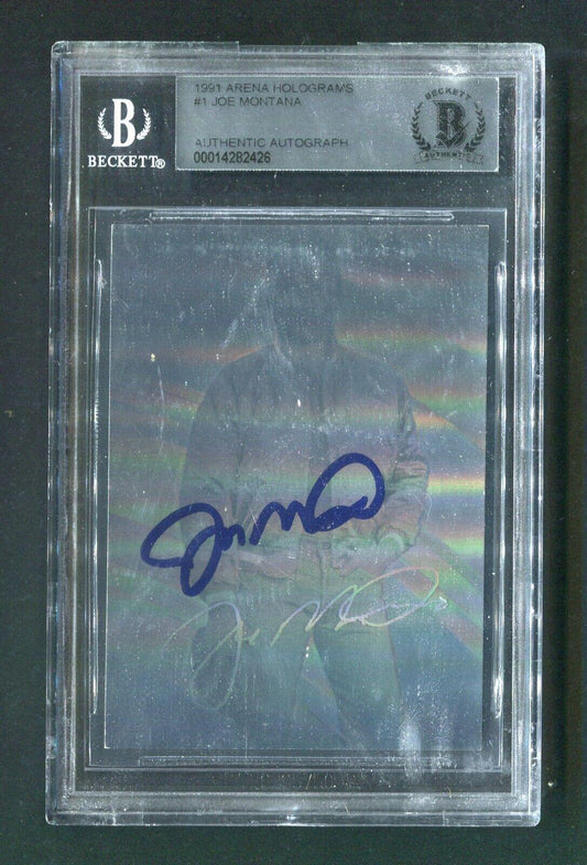 1991 Joe Montana BGS Authentic Autograph Arena Hologram Signed Football Card