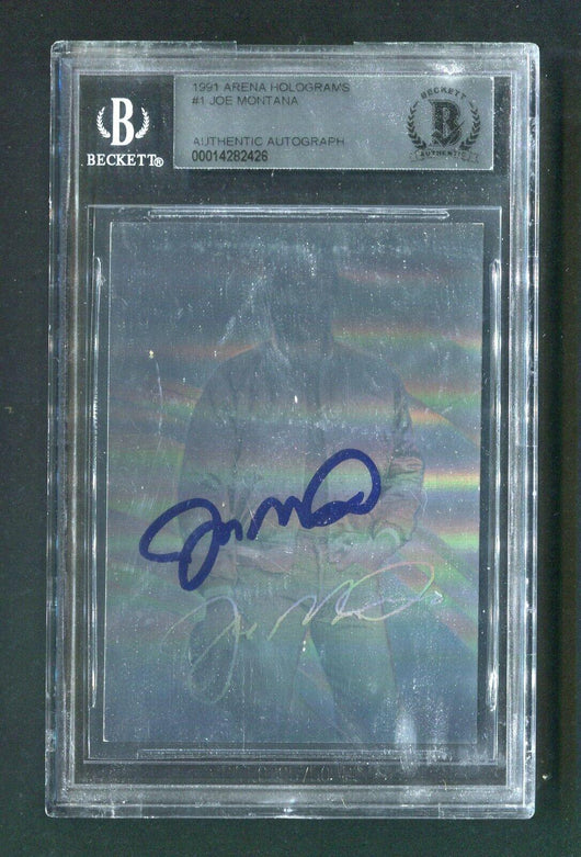 1991 Joe Montana BGS Authentic Autograph Arena Hologram Signed Football Card